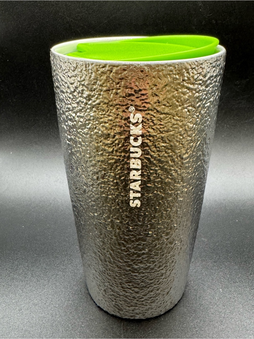 Starbucks 2023 Holiday Silver Metallic Foil Hammered Texture Ceramic Tumbler Mug